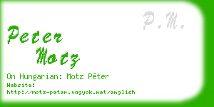 peter motz business card